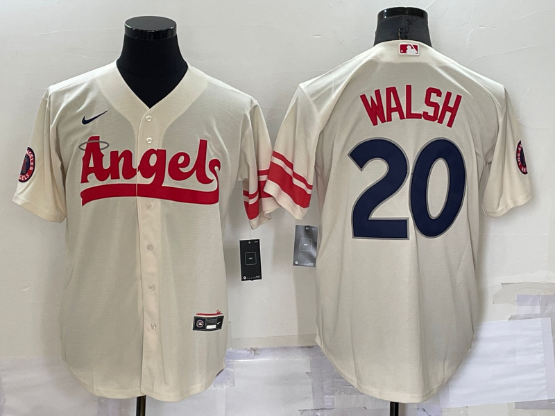 Men's Los Angeles Angels Jared Walsh #20 Cream City Connect Jersey